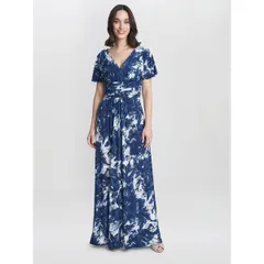 ジーナバッコーニ レディース トップス ワンピース A ライン ジャージー マキシ Gina Bacconi Womens Emily Jersey Maxi ALine Dress Navy Whi
