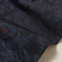 結城紬 亀甲絣 花模様 着物 正絹 X-7990