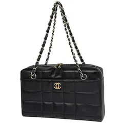 シャネル CHANEL トートバッグ チョコバー ココマーク レザー ブラック レディース 【中古】