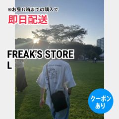 FREAK'S STORE フリークスストア Tシャツ/カットソー L グレー バックプリント ワンポイント ミドル丈 半袖 クルーネック(丸首) メンズ レディース