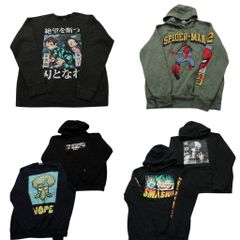 Used Clothing Wholesale Bundle: 6-Piece Set of Character Sweatshirts (Men's S/M) - My Hero Academia, Spider-Man, Used Clothing NG4560