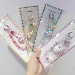 【4種選択可 】MINISO × CHIIKAWA FLAVOR OF THE SEASON ちいかわ ハチワレ うさぎ モモンガ 3Dスマホストラップ ビーズチャーム 新品未開封
