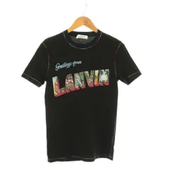 ランバン LANVIN ロゴ プリント Tシャツ カットソー 半袖 コットン XS 黒 /NR ■OS ■SHのサムネイル