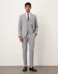 エイソス メンズ ボトムス カジュアルパンツ ASOS DESIGN skinny suit pants LIGHT GRAY グレー