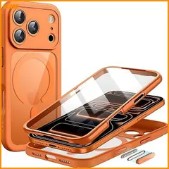 送料無料★JETech iPhone 17 Pro用 ケース 360°全面保護 (オレンジ) 送料無料