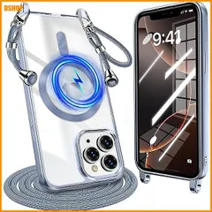 【即納】送料無料★向け iPhone 16 Pro Max 用のケース クリア ショルダー 耐衝撃 Magnetic対応 ストラ