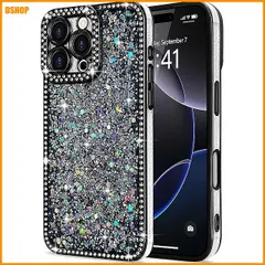 送料無料★Lafunda iPhone 16 Pro Max 用 ケース キラキラ ラメ ダイヤモンドストーン デコ 女 新着