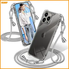 送料無料★用の iPhone 14 Pro Max ケース クリア ショルダー 耐衝撃 (グレー)｜在庫あり