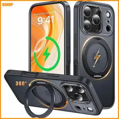 中古 送料無料★Gunwon iPhone 17 Pro 用 ケース Magsafe対応 ワイヤレス充電 360°回転スタンド 即納