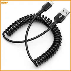 送料無料★USB コイルライトニングケーブル iphone 充電ケーブル 車用 CarPlay対応＆MFI認証 カールコ｜在庫あり