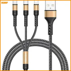 【即納】送料無料★RAVIAD 3in1 充電ケーフ?ル 1.2M USB ケーフ?ル 急速充電 充電コート? USB C/Mi