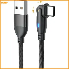 【即納】送料無料★YFFSFDC USB Type Cケーブル 2m Ｌ字型 180度回転 急速充電 高速データ転送 マイクロ 