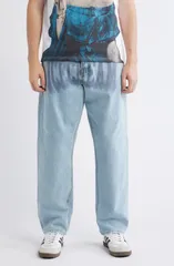 アイスクリーム メンズ ボトムス デニムパンツ ワイドレッグ ジーンズ ICECREAM Fader Vanilla Fit Relaxed Wide Leg Jeans Butter Pecan