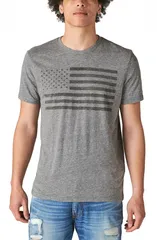 ラッキーブランド メンズ トップス Tシャツ グラフィック Lucky Brand US Flagraphic Tee Grey グレーのサムネイル