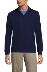 ランズエンド メンズ アウター パーカー・スウェット ハーフジップ セーター Lands End Bedford Rib Quarter Zipullover Sweateradiant Navy ネ