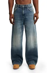 コットンオン メンズ ボトムス デニムパンツ Cotton Mensuper Baggy Jean Vice Blue ブルー