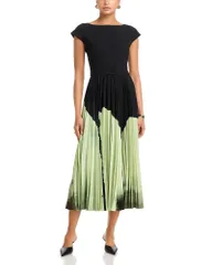 ジェイソン ウー レディース トップス ワンピース クレープ フラワー柄 プリーツ フラワー Jason Wu Collection Watercolor Floral Matte Crepe Ple