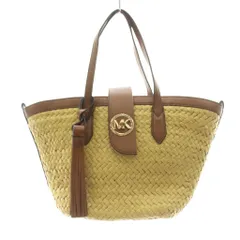 マイケルコース MICHAEL KORS かごバッグ トートバッグ ストロー ロゴ