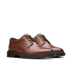 クラークス メンズ シューズ オックスフォード ダービー Clarks Burchill Derby Dark Tan Leather タン