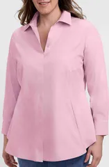 フォックスクラフト レディース トップス シャツ ブラウス Foxcroft Cici NonIron Tunic Blouse Chambray Pink ピンク
