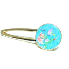 蓮の花揺れる金魚ヘアクリップ
