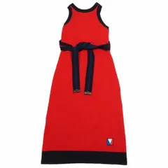 未使用 LOUIS VUITTON ルイヴィトン × 37th America's Cup 24aw ノースリーブ ワンピース ドレス ラップタイデザイン S レッド レディース 古着 中古 USED