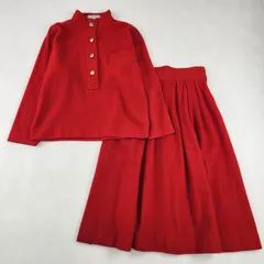 Yves Saint Laurent	セットアップ	イヴサンローラン 金ボタン vintage ウール 赤 M