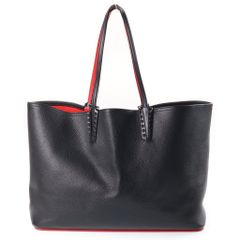 CHRISTIAN LOUBOUTIN (クリスチャンルブタン) CABATA Tote Bag カバタトートバッグ レザースタッズトートバッグ ブラック/レッド