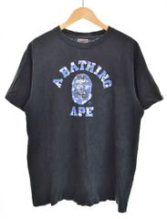 アベイシングエイプ A BATHING APE 00s 初期タグ Camo Logo Fade Tee カモ アーチ ロゴ プリント 半袖 フェード シングルステッチ L Tシャツ ブラック Lサイズ 103MT-5295