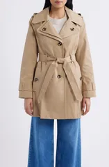 ロンドンフォグ レディース アウター コート London Fog Double Breasted Hooded Trench Coat BRITISH KHAKI カーキ