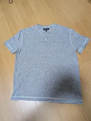 バナナリパブリック リネン混 ボーダーTシャツ ノッチネック メンズ XLのサムネイル
