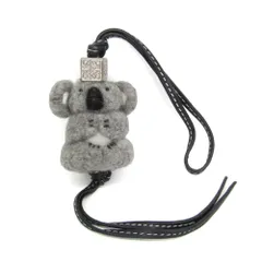 ロエベ(Loewe) レザー バッグチャーム ブラック,グレー コアラ チャーム
