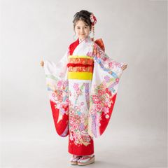 四つ身 絵羽柄 15点 フルセット 古典 レトロ 7歳 七歳 女児 着物セット