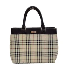 BURBERRY バーバリー トートバッグ ノバチェック レザー ハンドバッグ