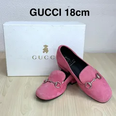 【グッチ GUCCI】キッズ 新品未使用品！ビット付きローファー ローヒールローファー スウェードローファー 28 / 18cm ピンク