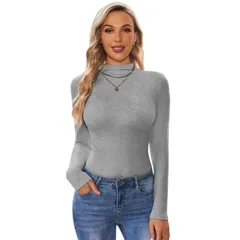 エコアー レディース トップス Tシャツ スリムフィット タートルネック モックネック Ekouaer Womens Turtleneck Shirt Long Sleeve Mock Neck Sl