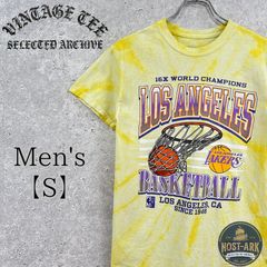 T236【Mitchell & Ness】NBA レイカーズ タイダイ グラフィックTシャツ イエロー〔S〕
