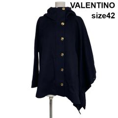 □ ヴァレンティノ VALENTINO ポンチョコート ケープ 長袖 フード