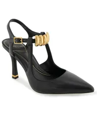ケネスコール レディース シューズ パンプス アンクル Kenneth Cole New York Womens Romi Ankle Slingback Pumps Black Leather ブラ