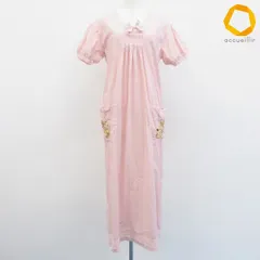 ワンダフルワールド WONDERFUL WORLD ワンピース ロング 半袖 チェック ベアー 刺繍 レディース [a1030923]
