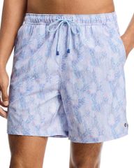 Peter Millar Men's Swim Trunks - Sunset Palms 7 Swim Trunks - Bermuda Blue