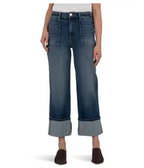 カットフロムザクロス レディース ボトムス デニムパンツ ストレート Kut From The Kloth Sienna HighRise Straight LegRoll Upatch Pocket
