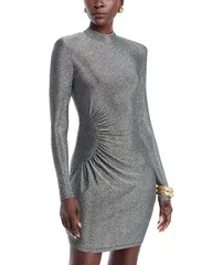 レイミー ブルック レディース トップス ワンピース ミニワンピース ミニ トール Ramy Brook Amarylis Metallic Mini Dress Silver Knit シルバー