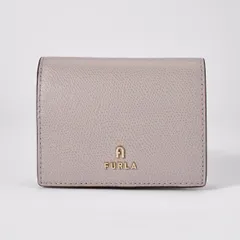 新品 フルラ FURLA 2つ折り財布 カメリア コンパクトウォレット S ストーングレー/クレミーノ