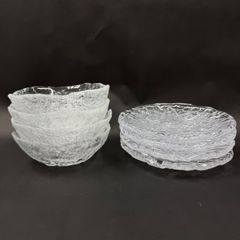 レトロ小鉢 金縁取りガラス小皿 クリスタル 繊細ガラス 透明クリア
