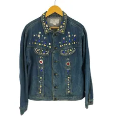 ユーズドフルギ USED古着 GENERAL CLOTHING COMPANY 装飾 ラインストーン デザイン デニムジャケット  メンズ import：L