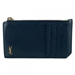 【中古】 Saint Laurent サンローラン 637425 タイニーモノグラム フラグメント カードケース ロゴ メンズ ブラック 26012469 KJ