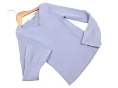 PROPORTION プロポーション ボディドレッシング パール フレアスリーブ Vネック ニット セーター sizeS/サックス ◇■ レディース