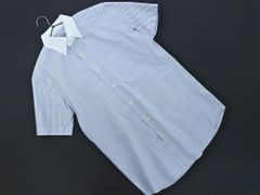 green label relaxing グリーンレーベルリラクシング ユナイテッドアローズ ストライプ ボタンダウン 半袖 シャツ sizeL/白ｘ青 ■◆ メンズ
