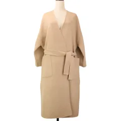 美品 Weekend Max Mara ウィークエンドマックスマーラ ダブルフェイス リバーシブルノーカラーコート 40 ベージュ レディース 古着 中古 USED